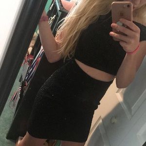 sherri hill 2 piece black dress